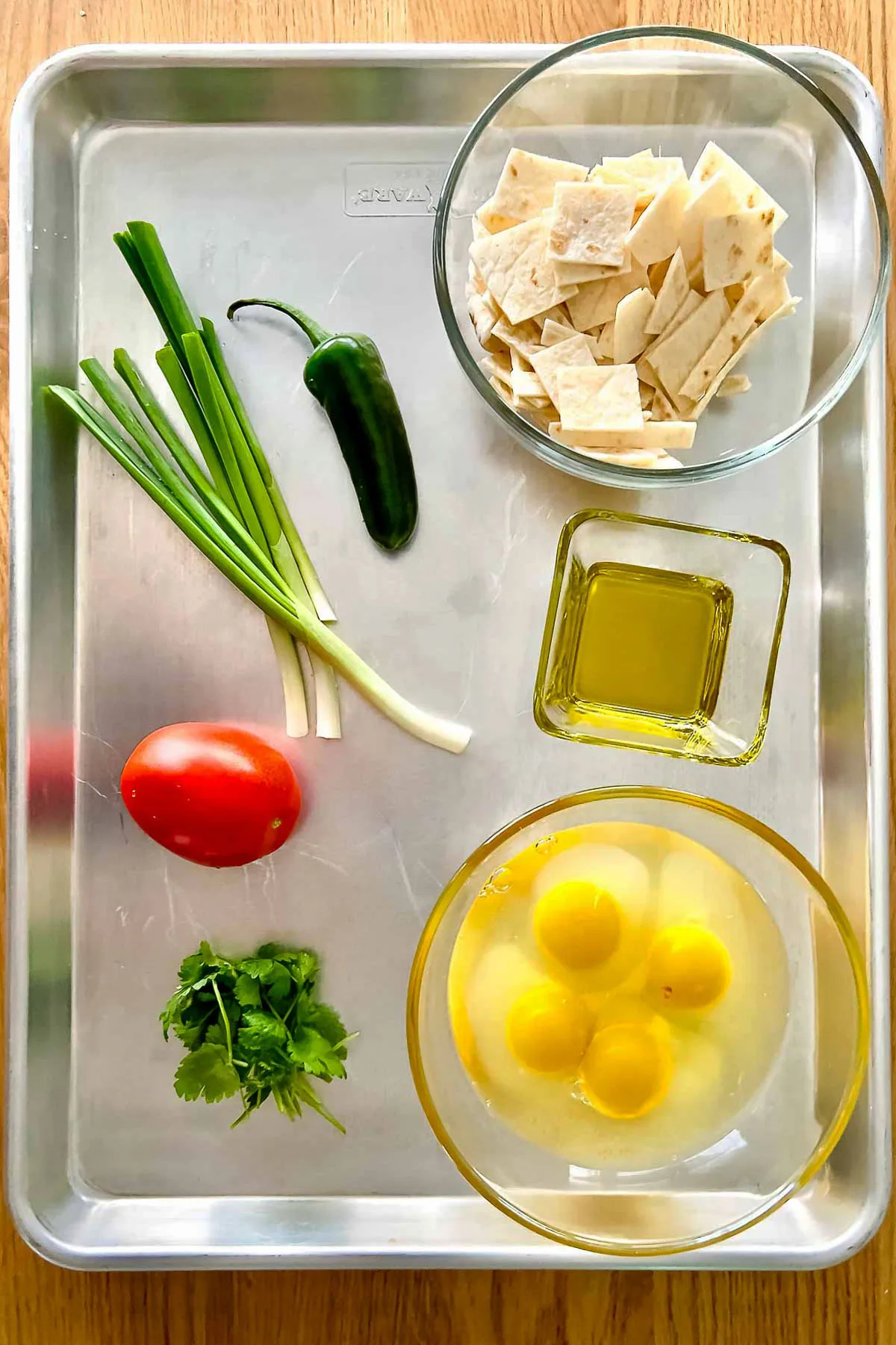 Ingredients display for Mexican Migas