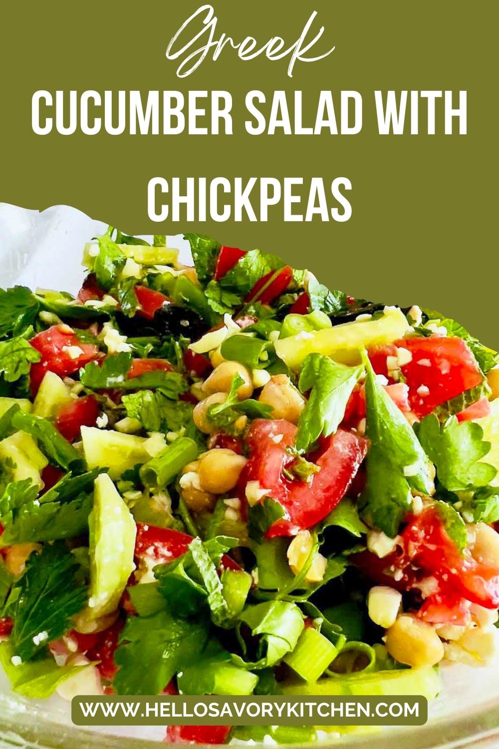 Greek Cucumber Salad With Chickpeas Pinterest.