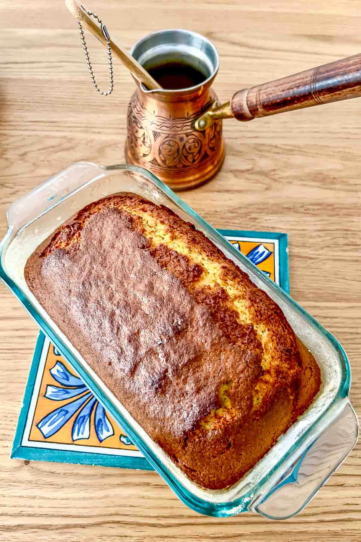 Orange bread ready for the orange syrup.