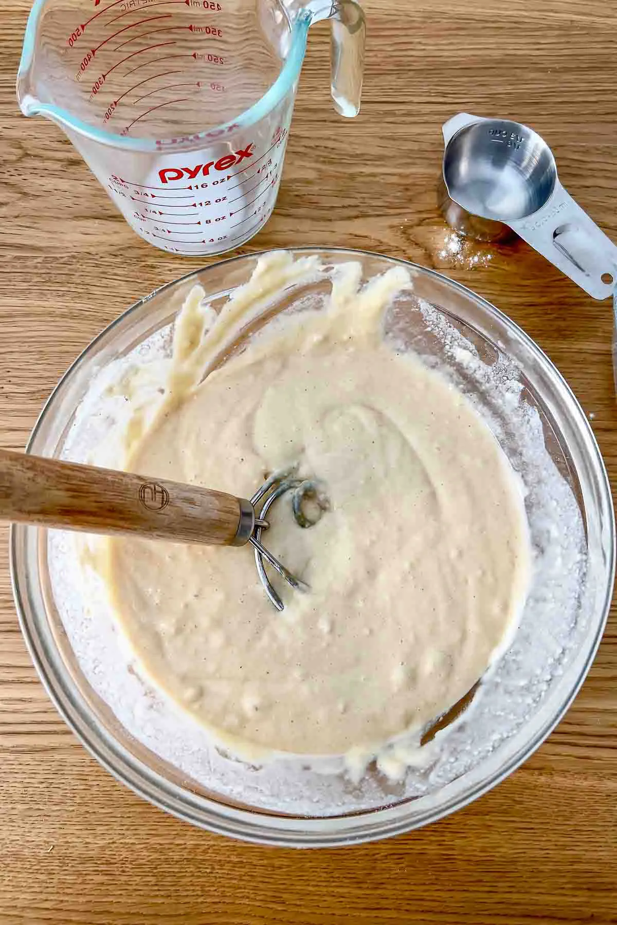 Unbaked batter for Peanut Butter Bread.