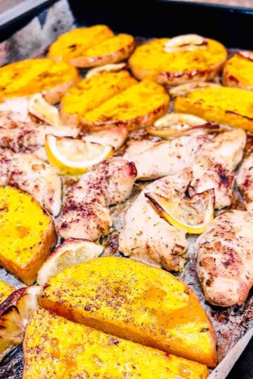 One Pan Chicken and Squash With Lemon Baked featured image