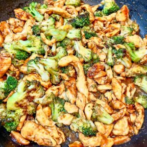 Chicken and broccoli stir fry.