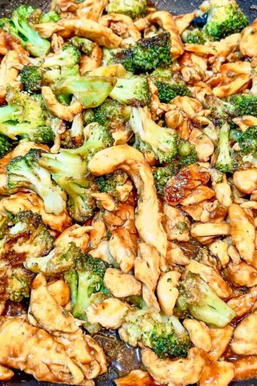 Chicken and broccoli stir fry.