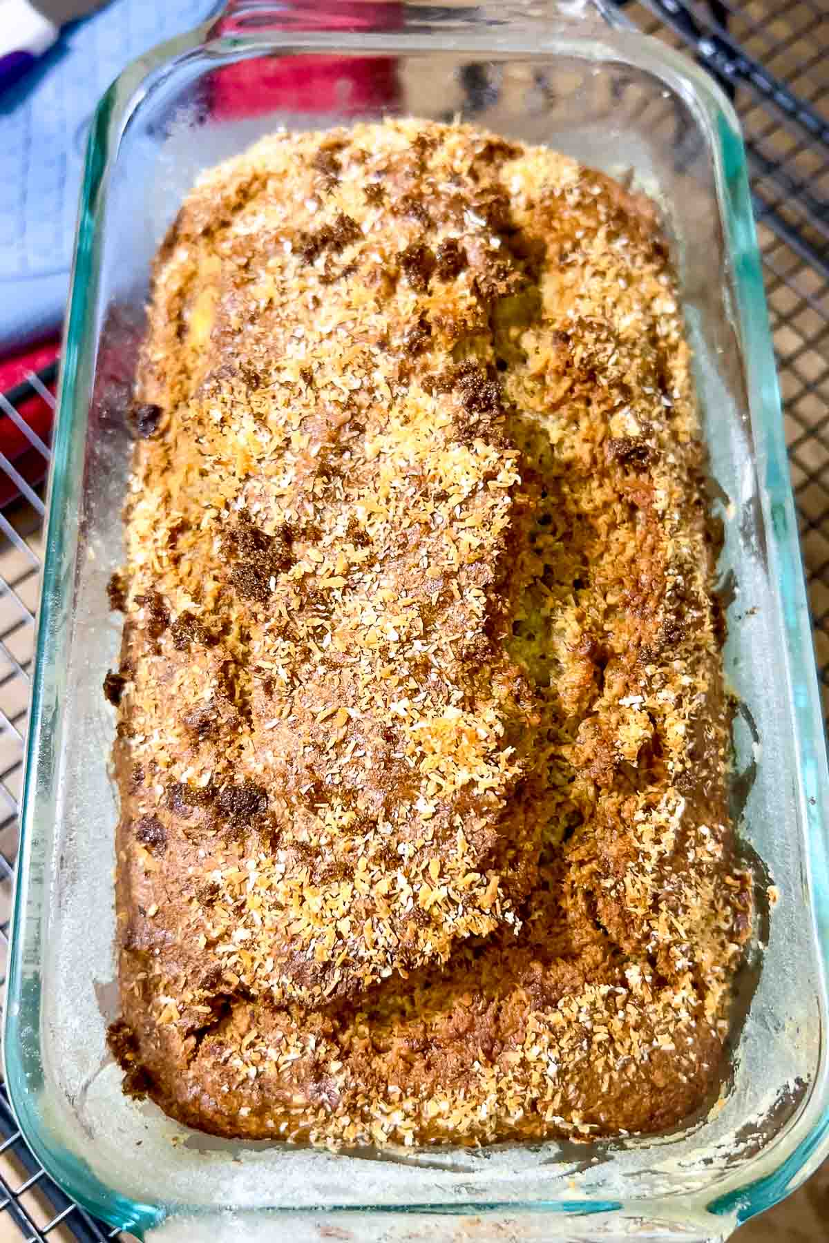 Banana Coconut Bread baked.