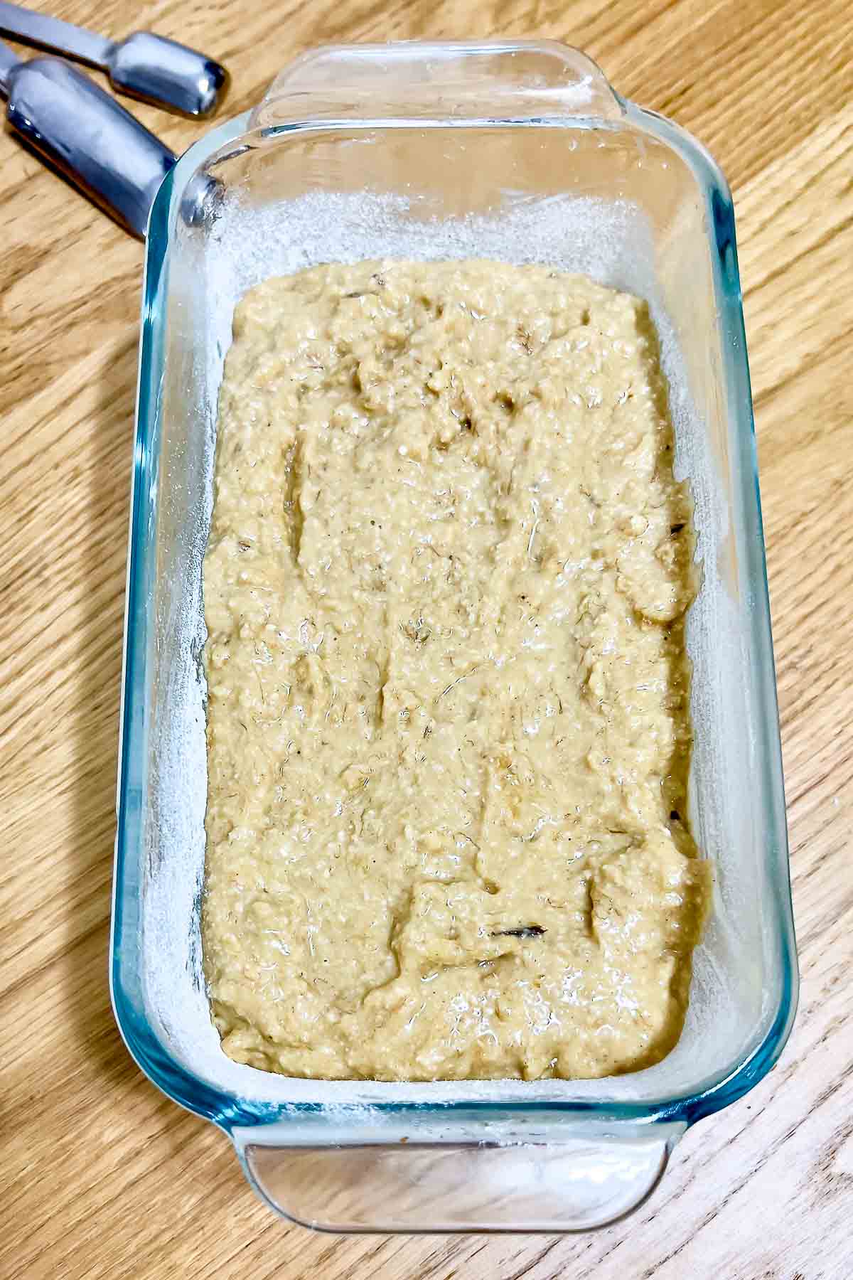 Banana coconut batter ready to be baked.