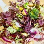 Broccoli Mushroom Salad Mixed together.