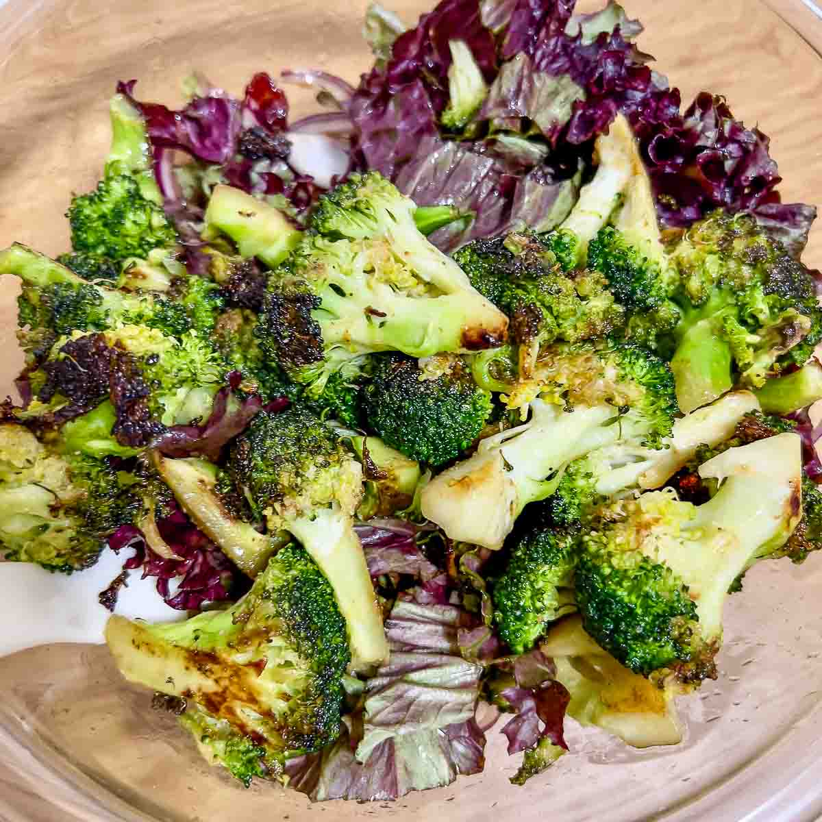 Broccoli added to the greens.