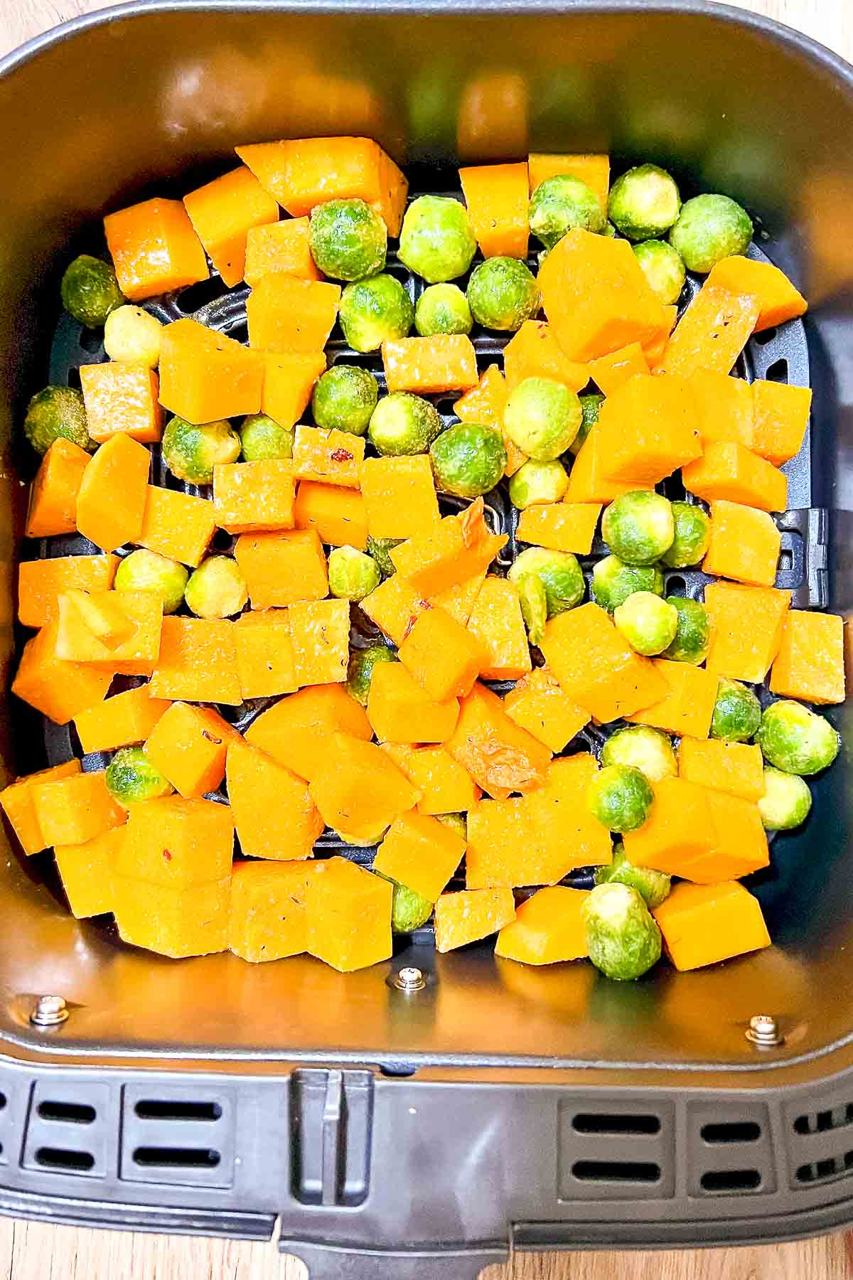 Butternut Squash and Broccoli in the Air Fryer.