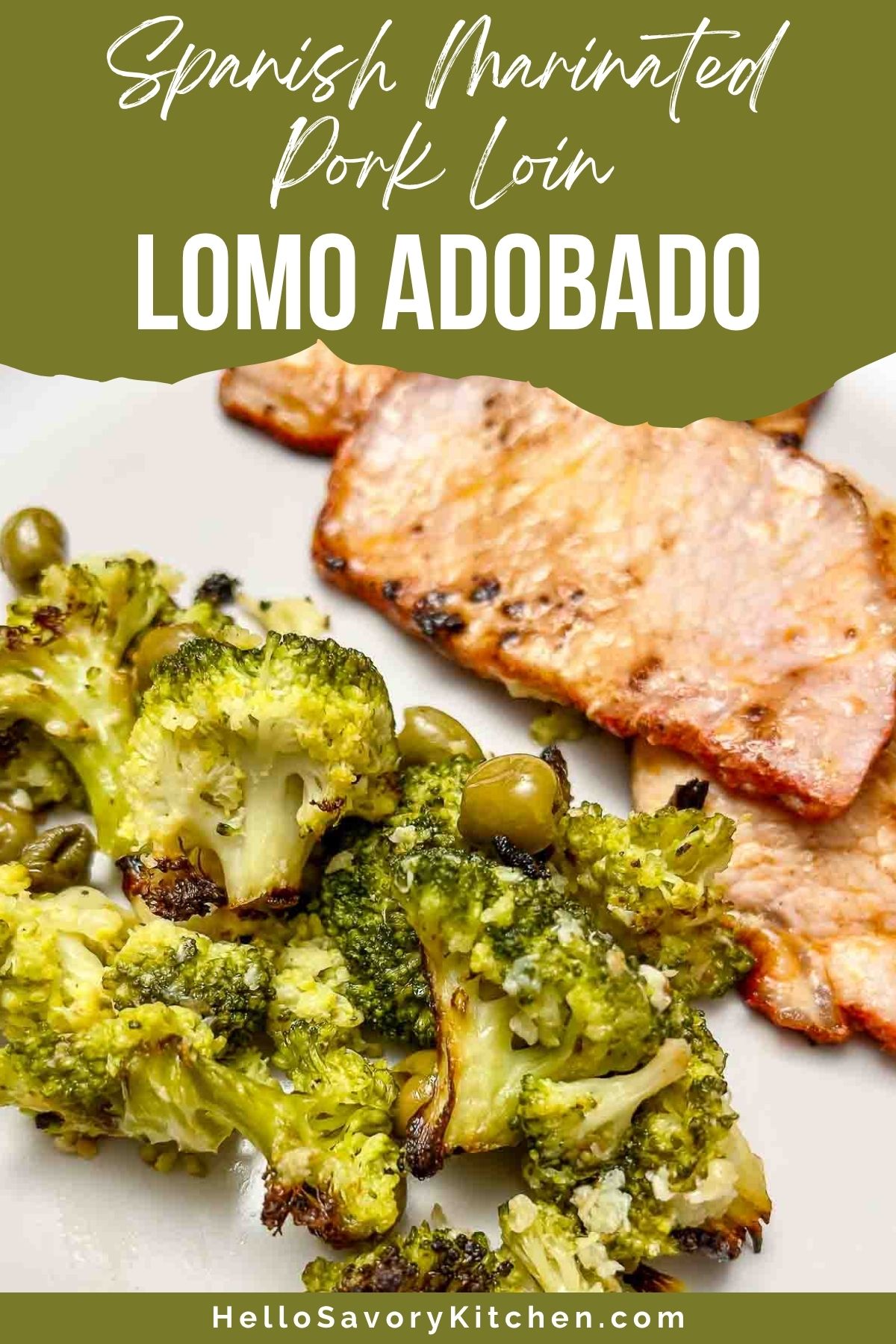Spanish Lomo adobado Pinterest collage.
