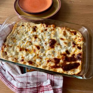 Baked mac and cheese.