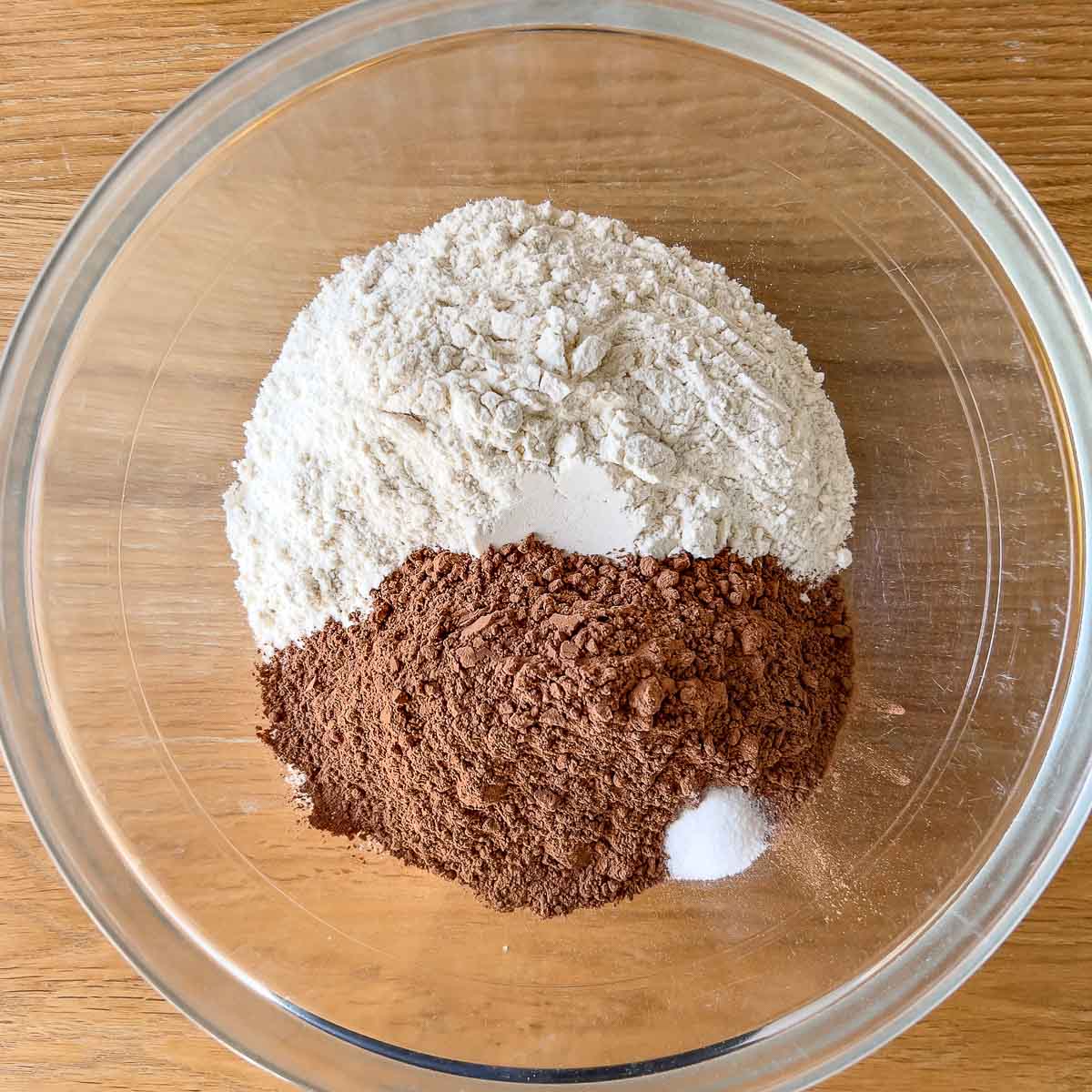Dried ingredients for brownies.