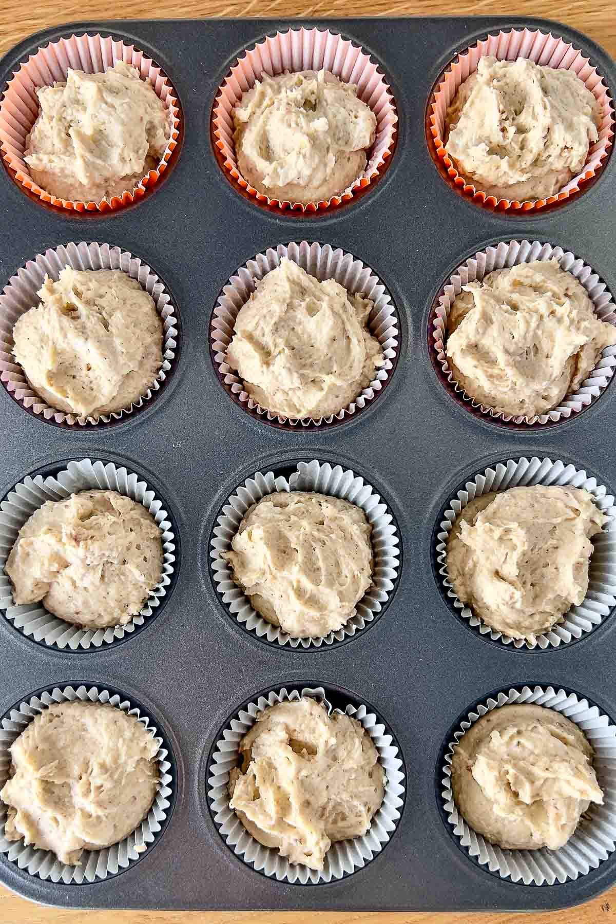 Muffins ready for baking.