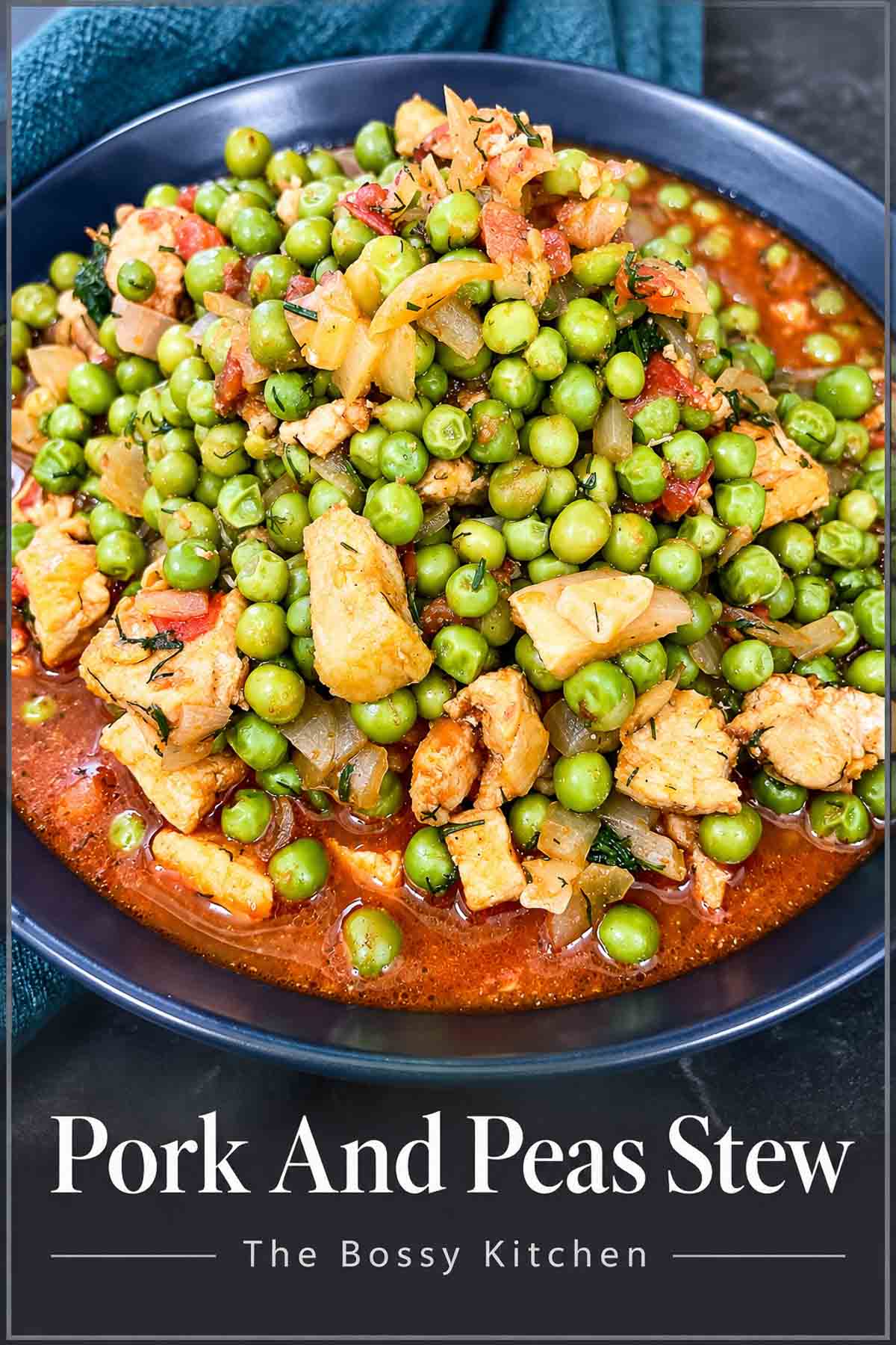 Pork And Peas Stew Collage for Pinterest.